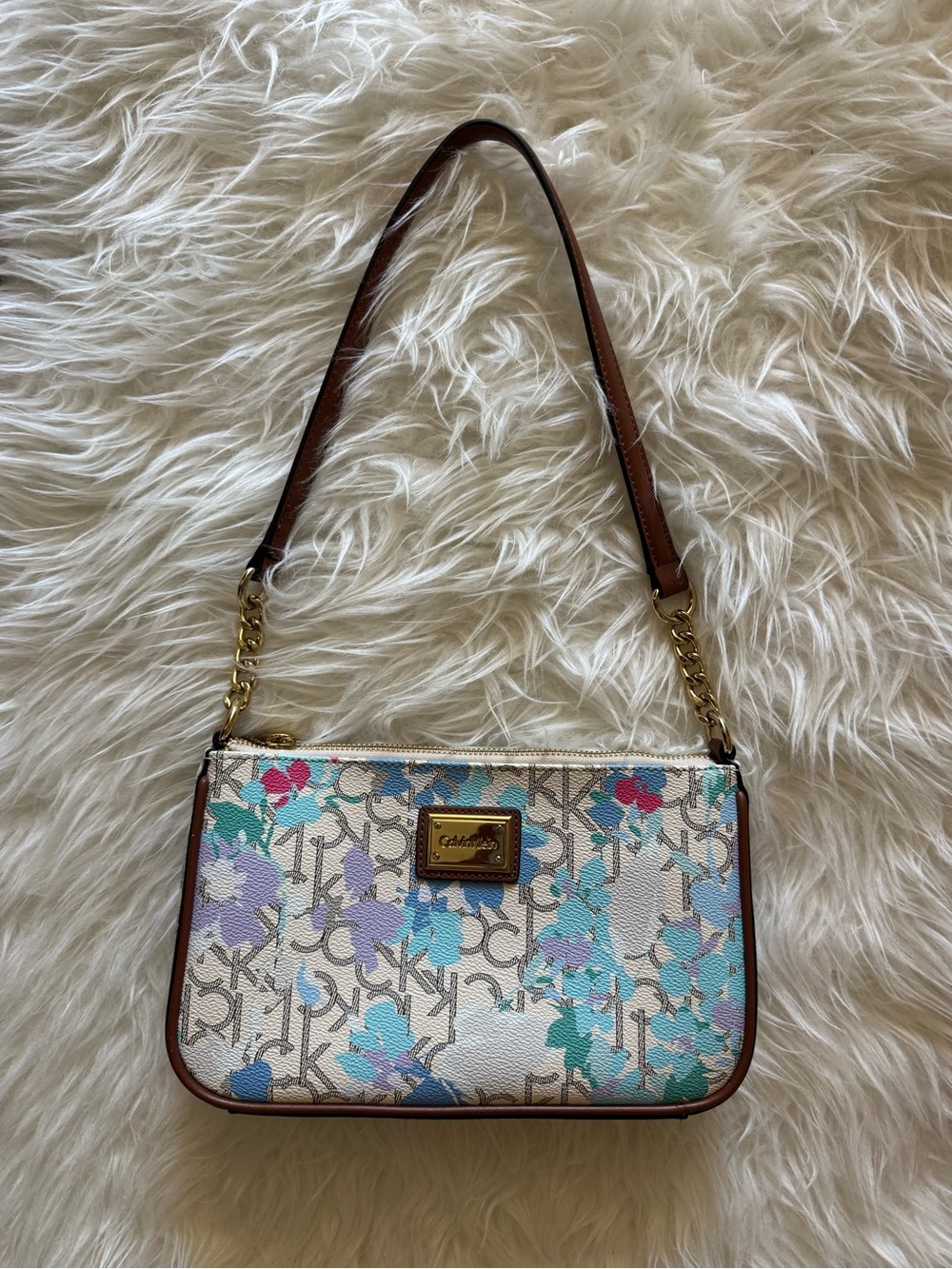 Calvin Klein Floral Print Shoulder Bag - Picture 1 of 2